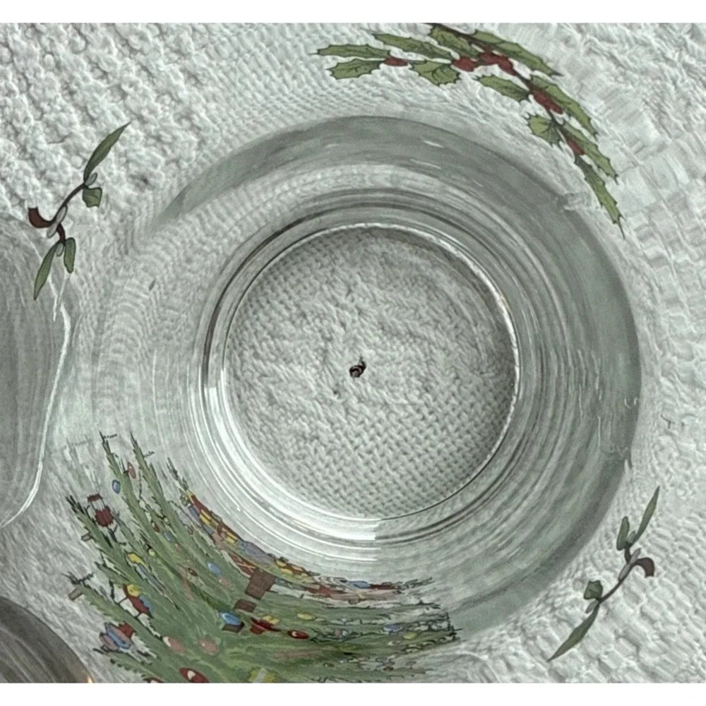 Spode Highball Tumbler Glass Christmas Tree Pattern Set of 4 6.25